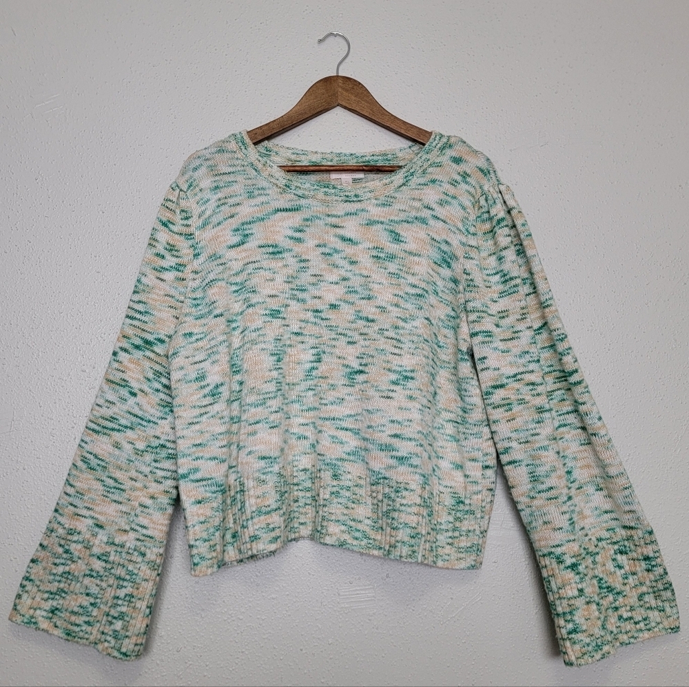 LC Lauren Conrad Bell Sleeve Space Dye Knit Sweater